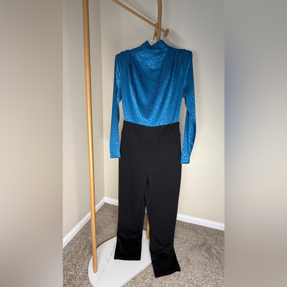 SHEIN Teal and Black Jumpsuit